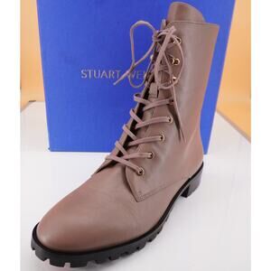 Stuart Weitzman Norrie Taupe Military Ankle Boots Size 11 NEW $595 Granny Lace